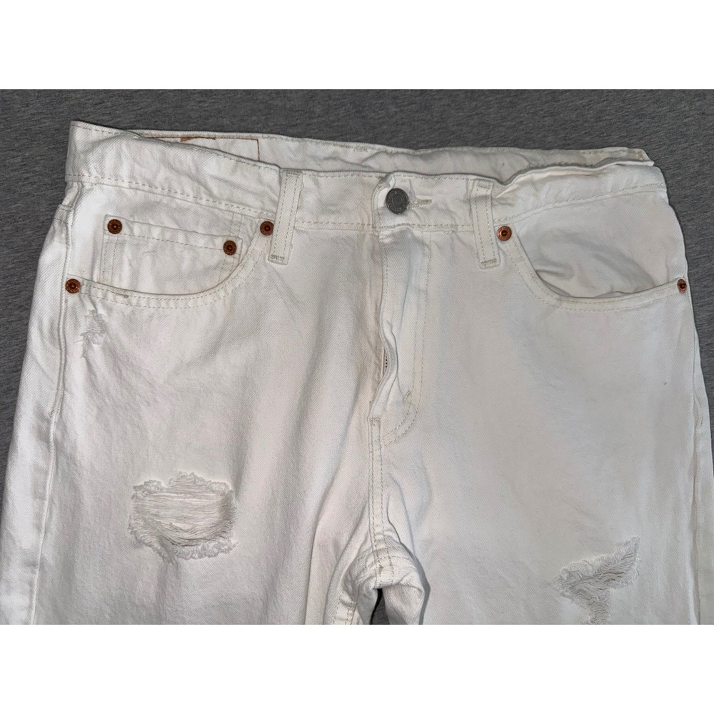 Levi's 511 Slim Fit Mens White Distressed Jeans Size 32x34 Streetwear Minimalist - Picture 3 of 12